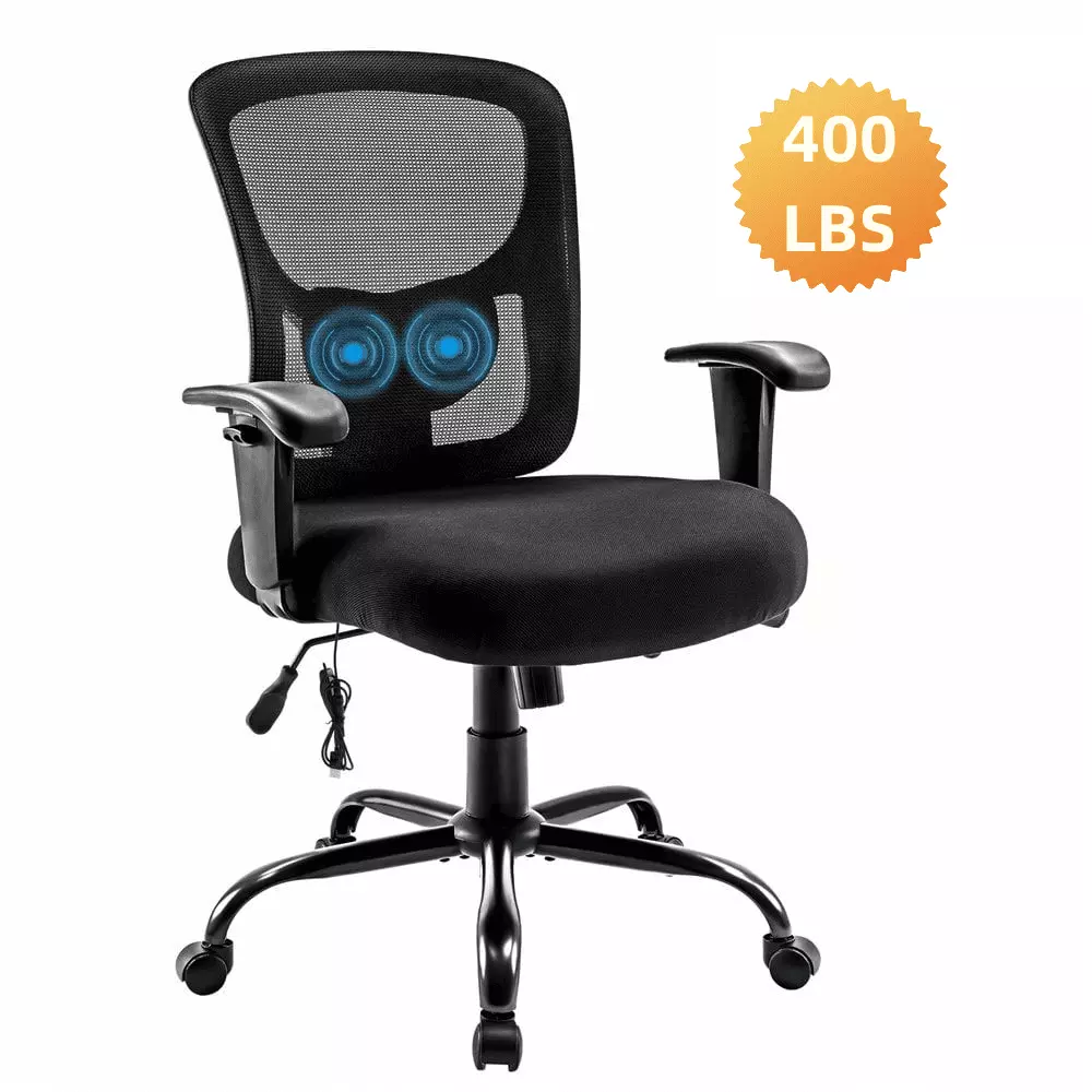 Big And Tall 400LB Office Chair Ergonomic Executive Desk Chair Rolling Swivel Chair Adjustable Arms Mesh Back Computer Cha...