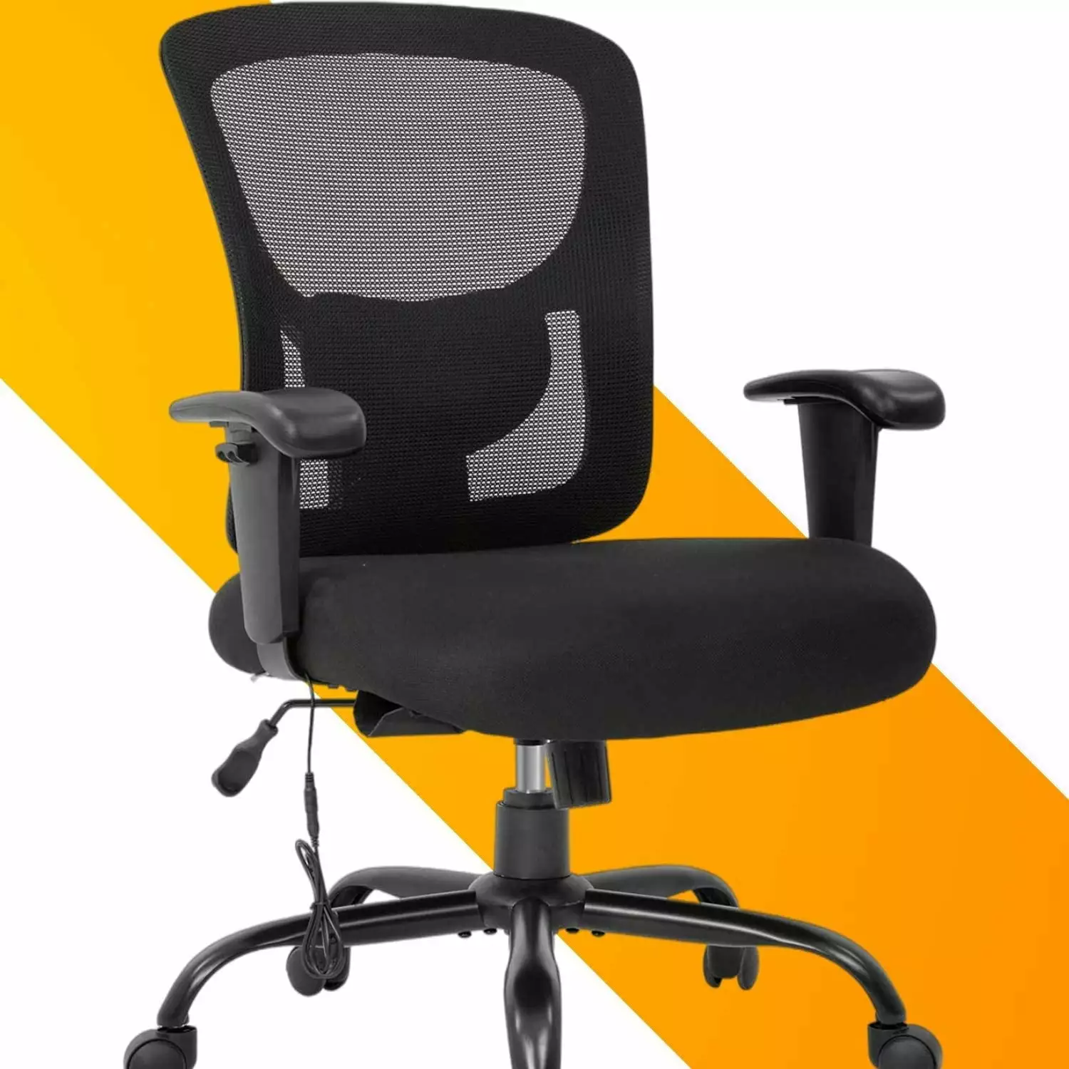 Big and Tall Executive Office Chair 400lbs Adjustable Height PU Leather Swivel Ergonomic Desk Chair Thick Padding Headrest...