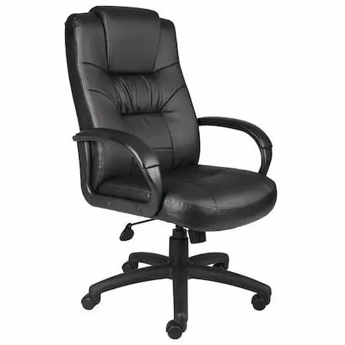 Leather Executive Office Chair Padded Arms - Professional Desk Chair Home or Office BOSS