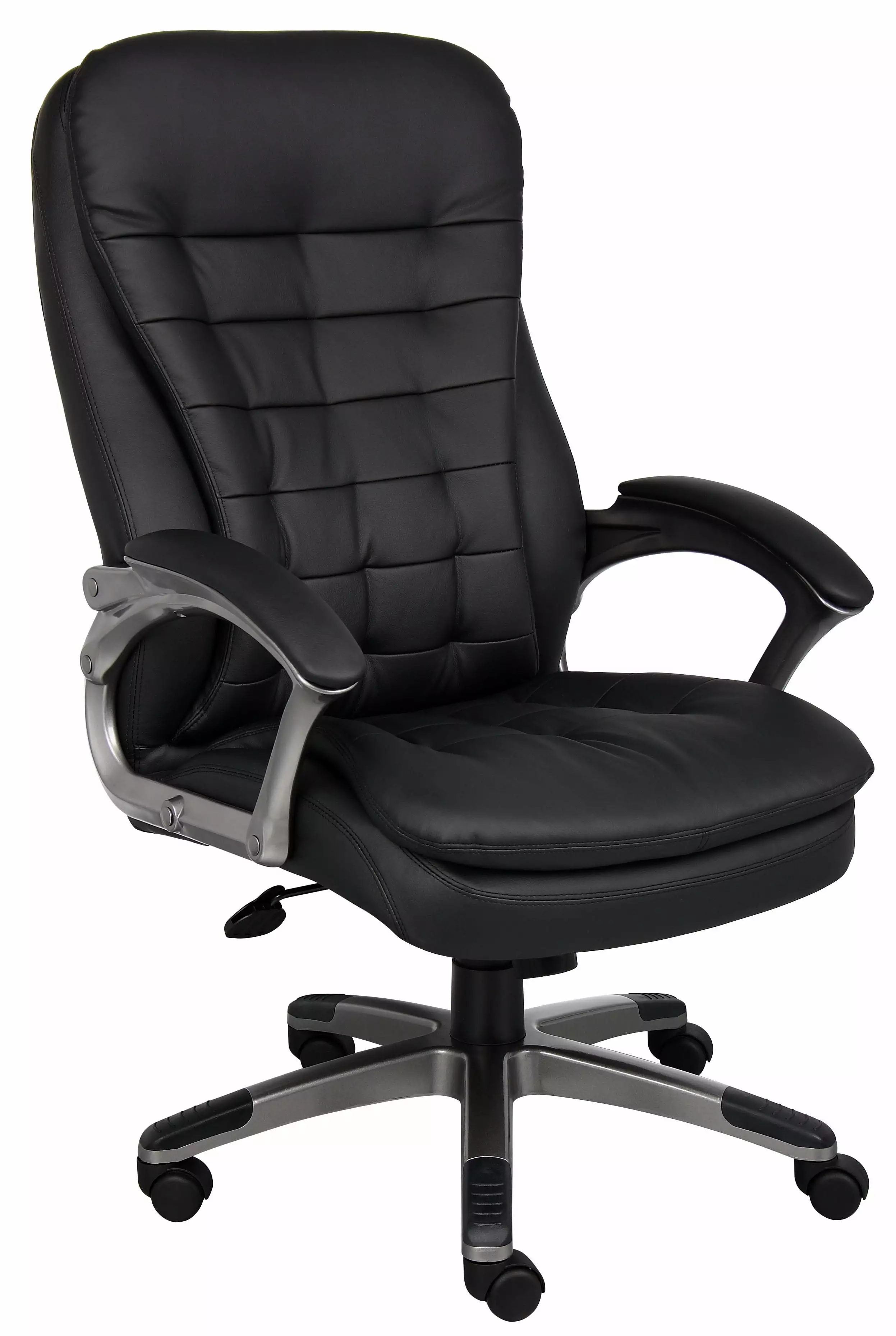 Boss Office Products Executive High Back Pillow Top Office Chair Black Ergonomic Desk Chair