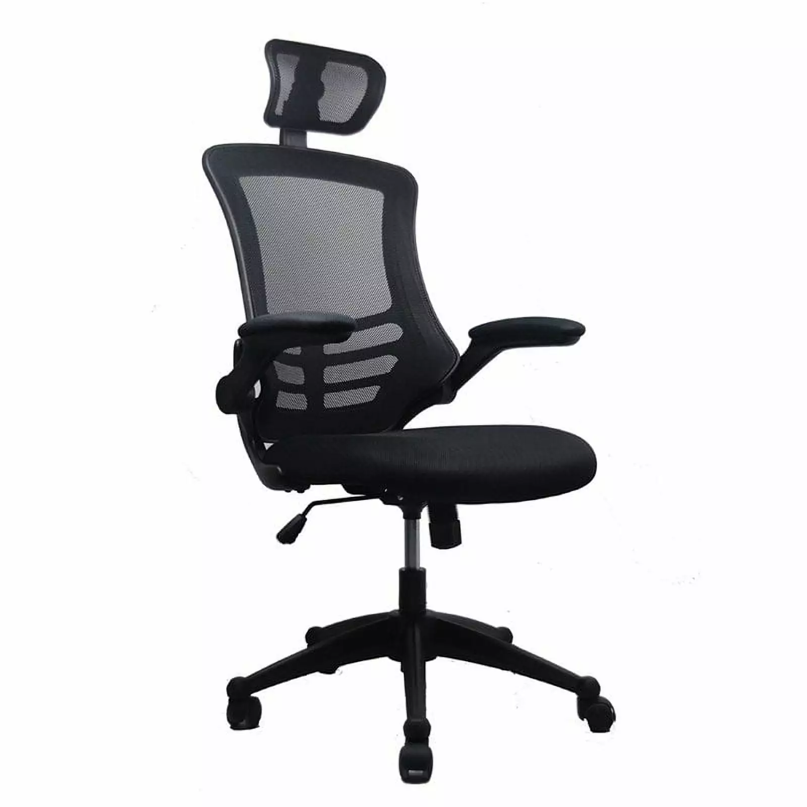 Bowery Hill Executive High Back Office Chair Headrest Black Ergonomic Desk Chair