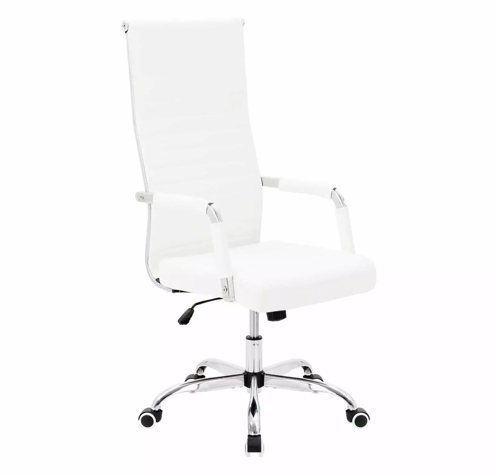 BULYAXIA High Back Ribbed Executive Office Chair Adjustable Swivel Leather Computer Chair