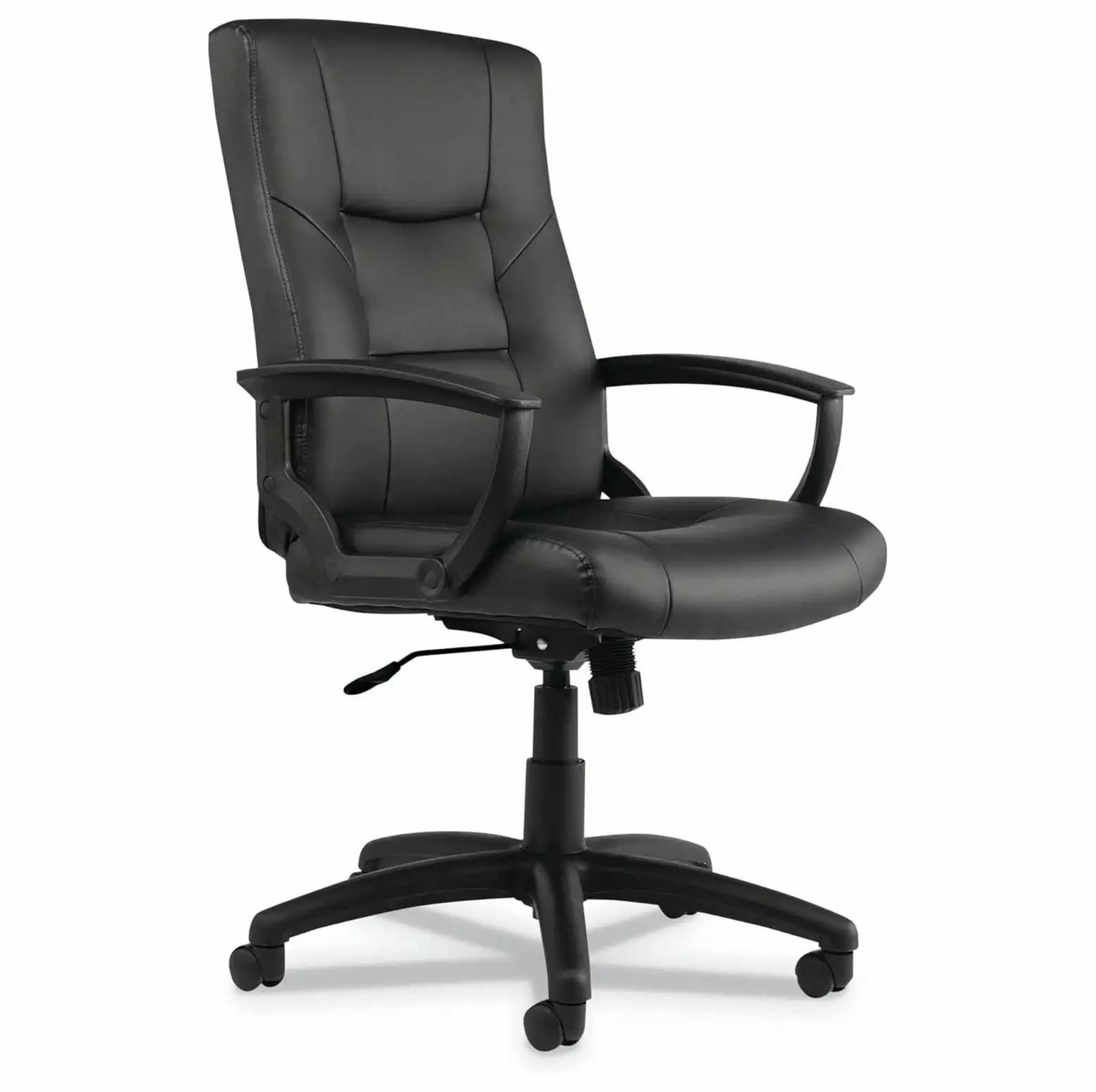 BULYAXIA Yr Series Executive High-Back Swivel Tilt Leather Chair Black