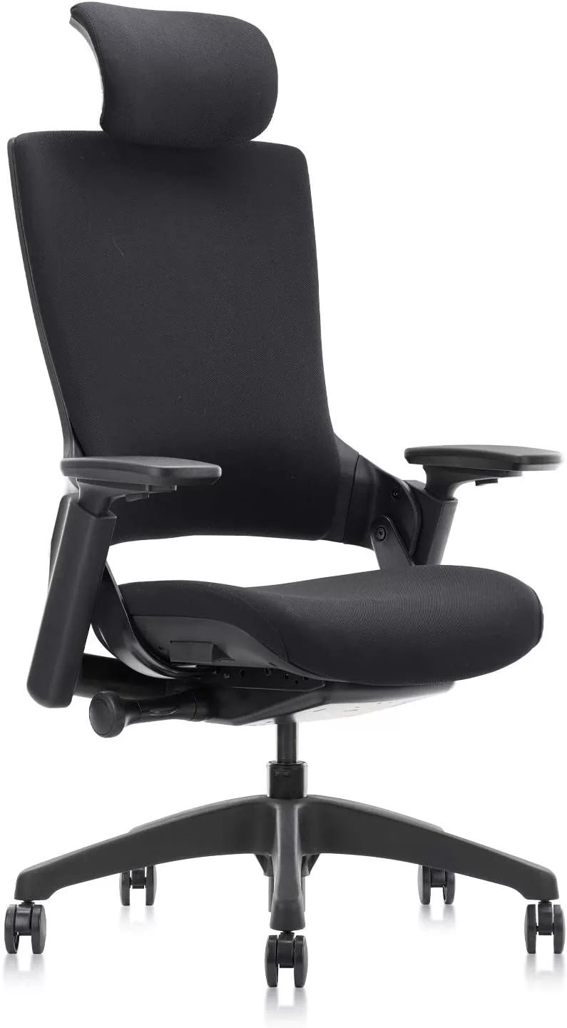 CLATINA Ergonomic High Swivel Executive Chair Adjustable Headrest 3D Arm Rest Lumbar Support Black