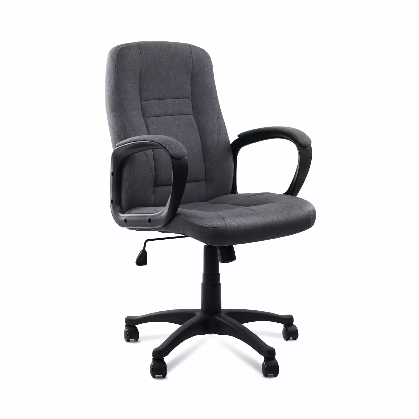 CLATINA Executive Office Chair Tiltable Seat and Fixed Armrests - Grey Fabric Swivel Chair