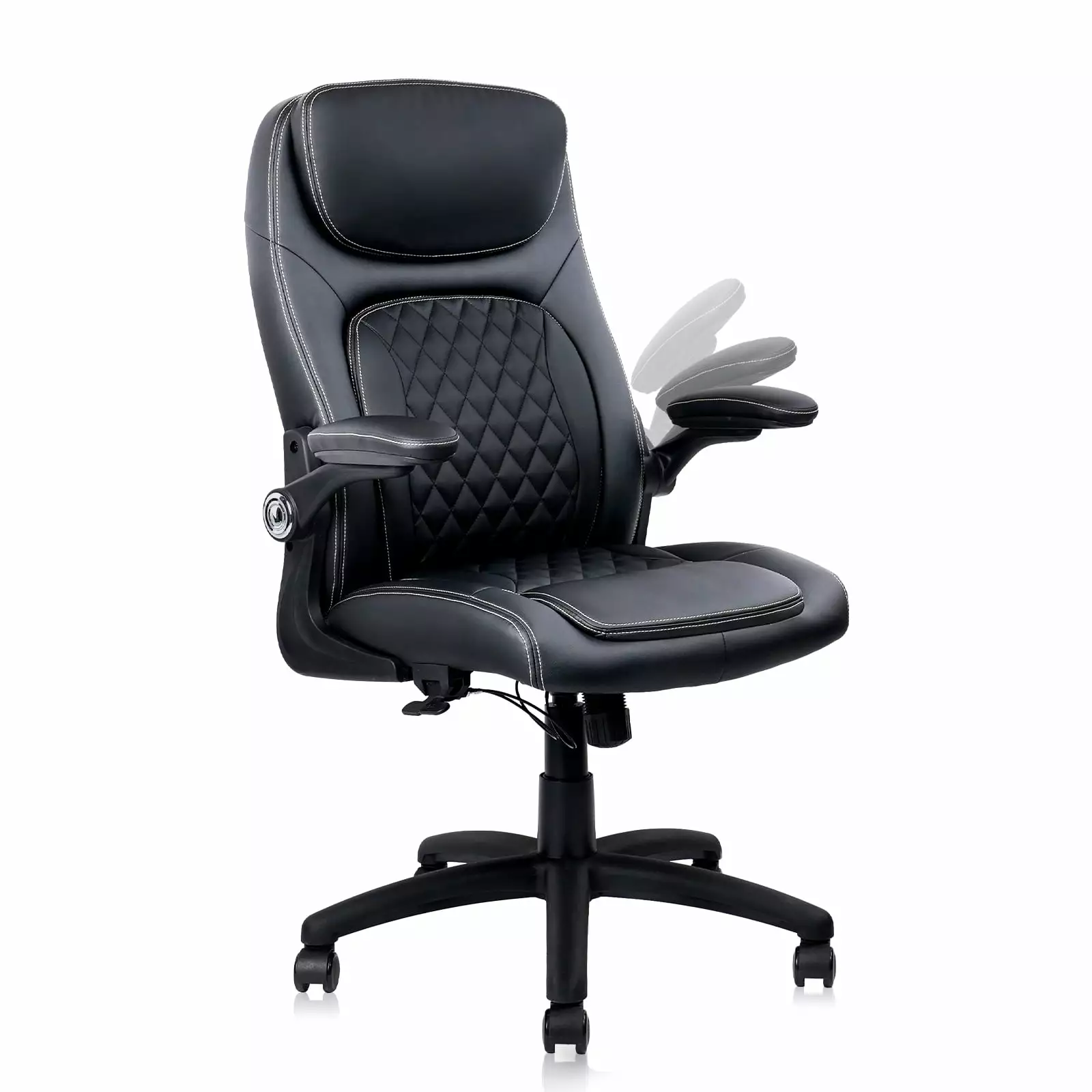 CLATINA PU Leather Ergonomic Executive Office Chair 400lb Capacity Adjustable Height Tiltable Backrest