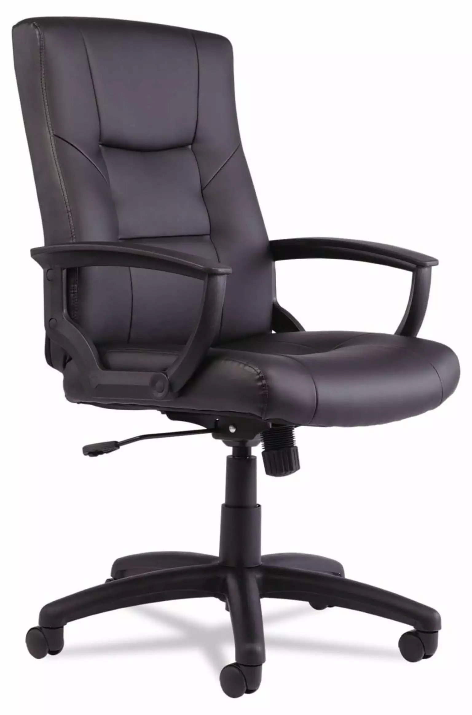 DaiZuY Executive High-Back Swivel Tilt Bonded Leather Office Chair Supports 275lb Black