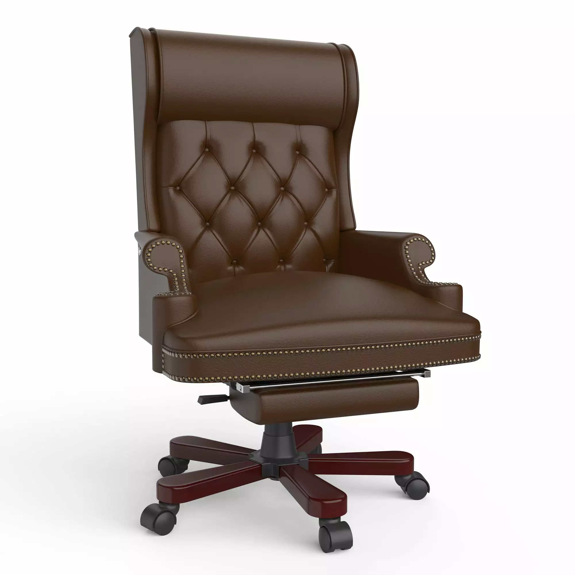 DeeHome 330LBS Executive Office Chair Footstool. Ergonomic Design High Back Reclining Comfortable Desk Chair - Brown