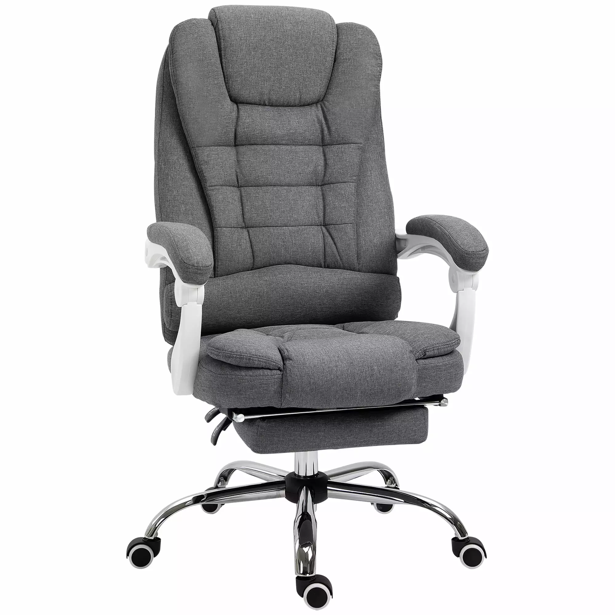 DeeHome Vinsetto Executive Office Chair Footrest Linen-Fabric Computer Chair
