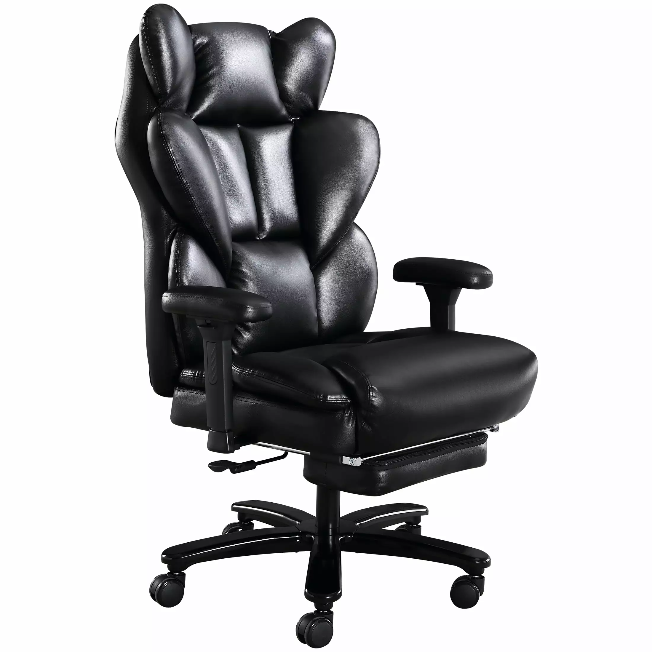 Executive Office Chair High Back Support PU Leather Desk Chair Retractable Footrest and Liftable Armrest Deiokin