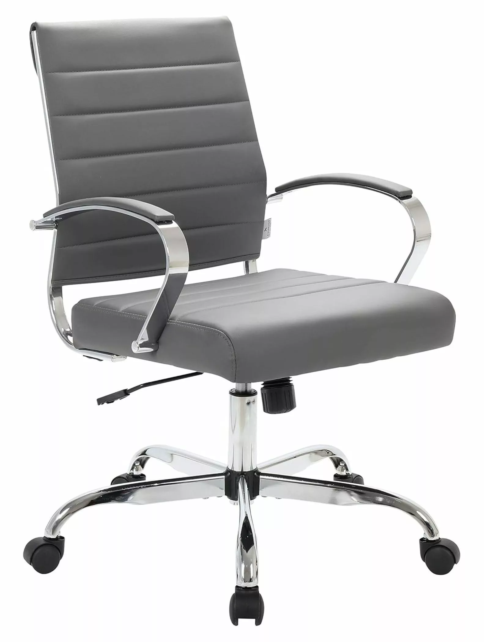 Depot Esh Benmar Checkered Box Modern Executive Leatherette Office Chair Grey