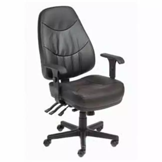 Executive Multifunctional Mid Back Leather Office Chair Black Designed to Furnish
