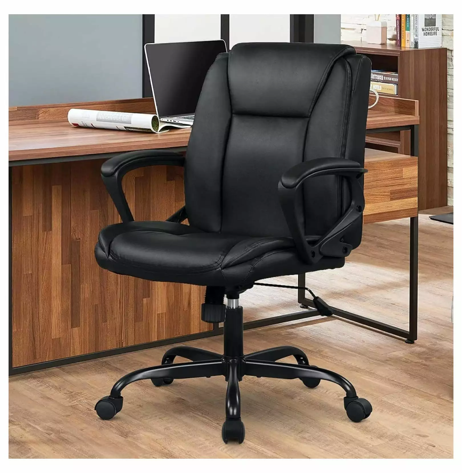 Ditangy Office Chair Home Computer Chair PU Leather Executive Chair Ergonomic Desk Chair Thick Back Chairs Adjustable Heig...