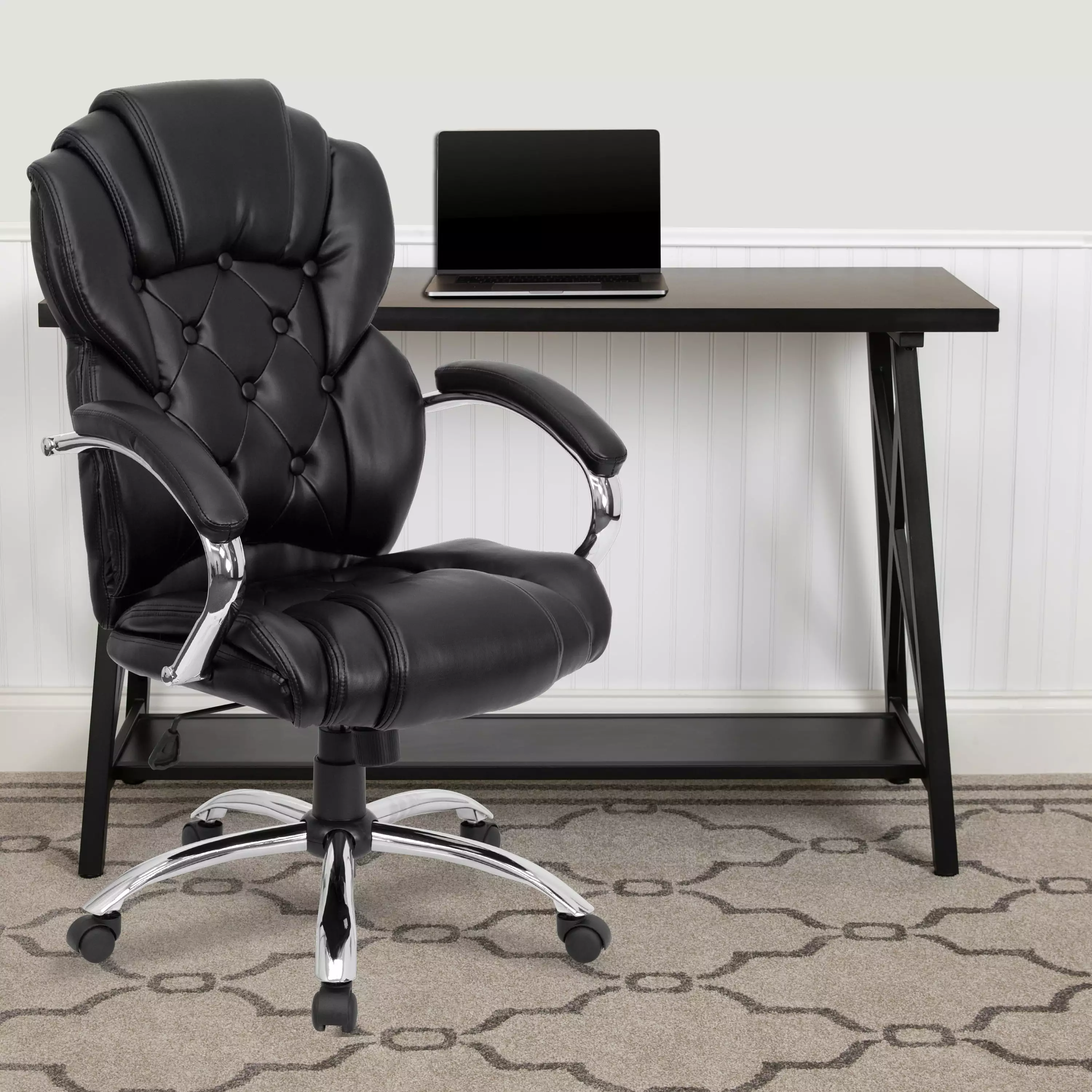 Emma + Oliver High Back Transitional Black LeatherSoft Executive Office Chair