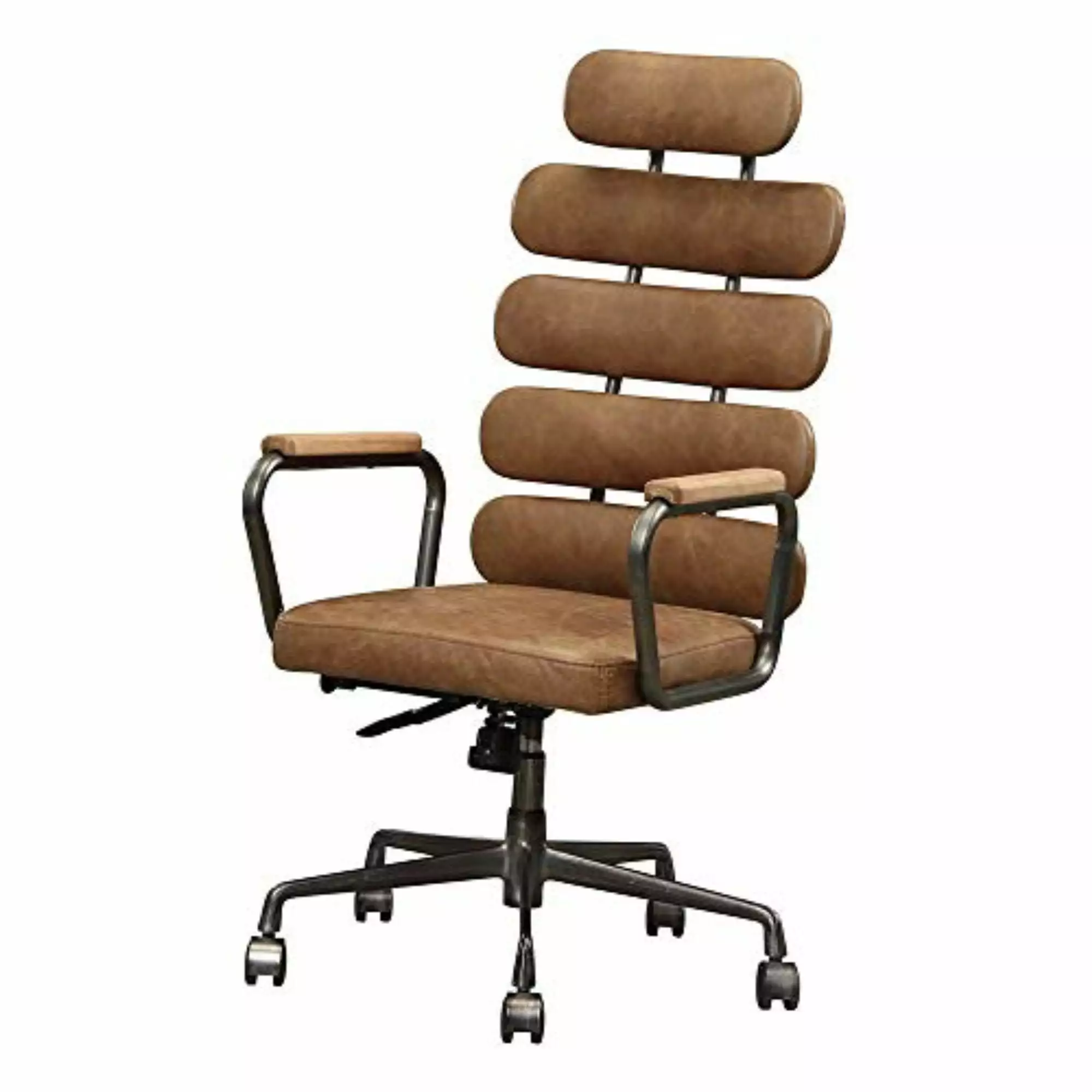 Ergode Executive Office Chair Retro Brown Top Grain Leather High Back Manager Chair