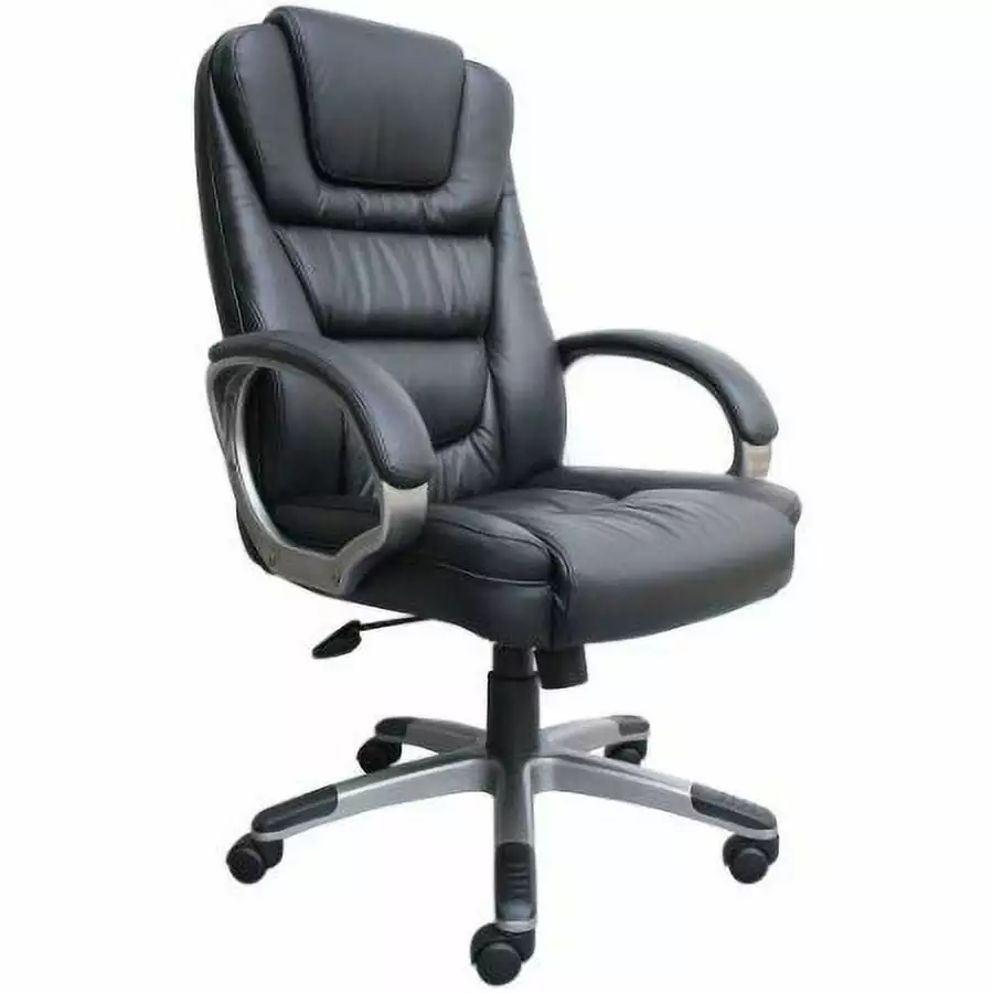 Ergonomic Black Faux Leather Executive Office Chair Fast Furnishing