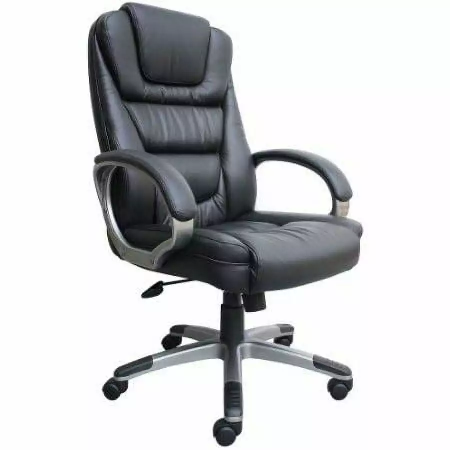 Ergonomic Black Faux Leather Executive Office Chair Fast Furnishing