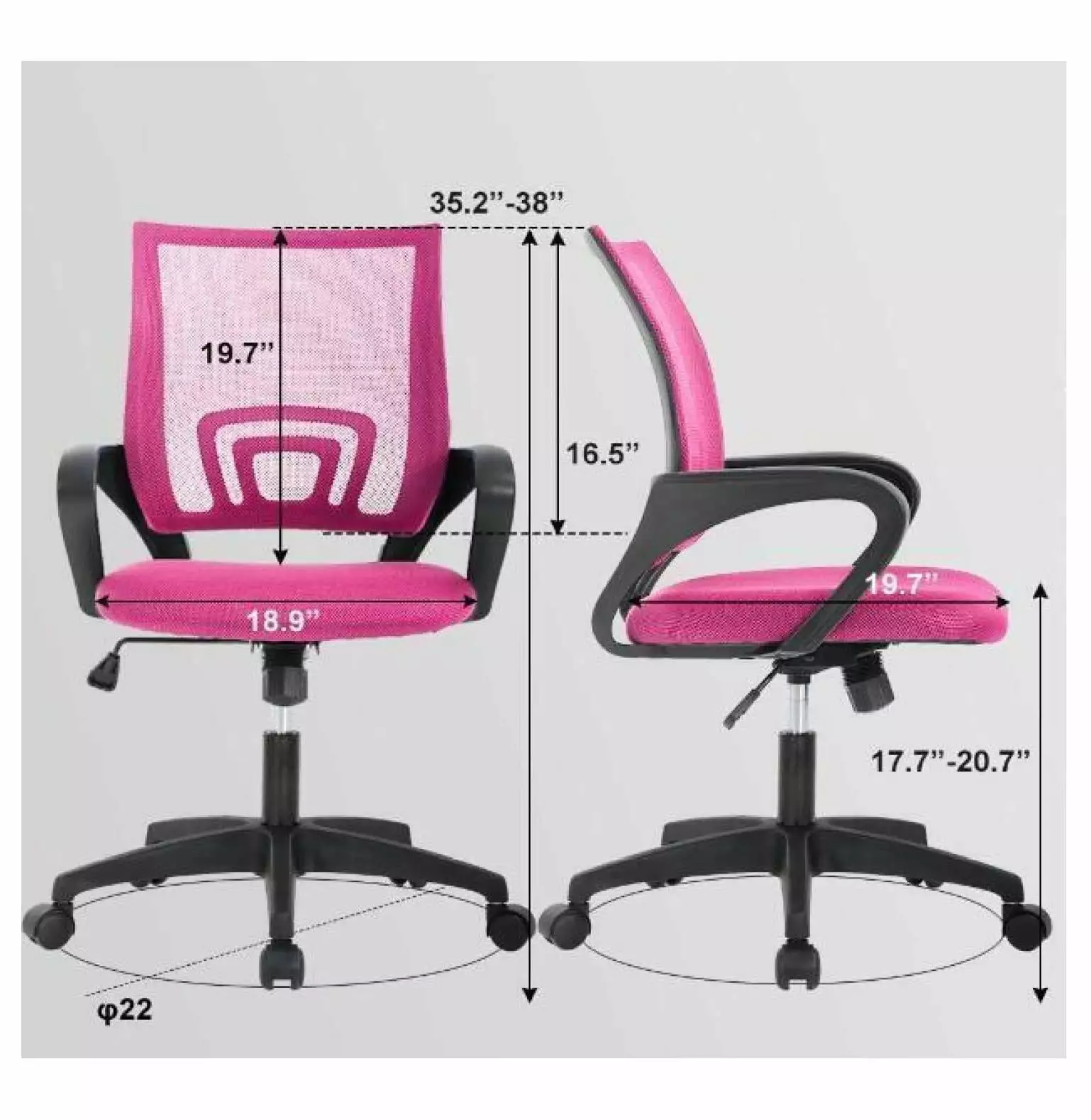 FENG20 Ergonomic Mesh Office Chair Computer Desk Executive Chair