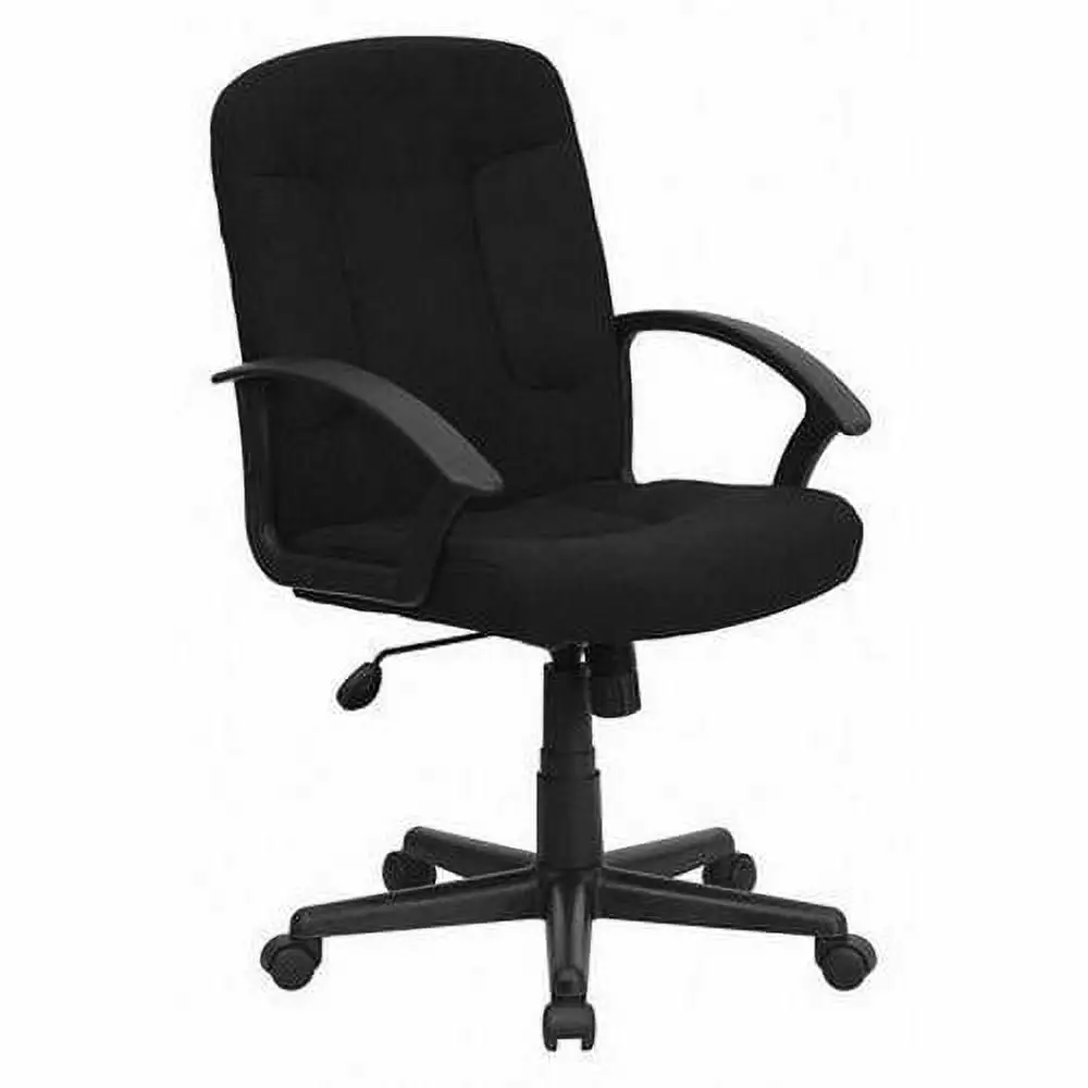 Executive Fabric Office Chair 21.25 Height Fixed Black Flash Furniture