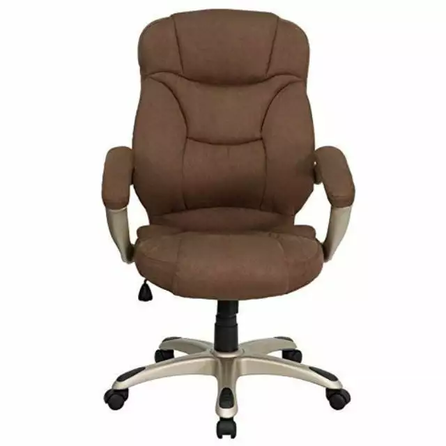 Flash Furniture High Back Brown Microfiber Contemporary Executive Swivel Chair Arms - Ergonomic Office Chair