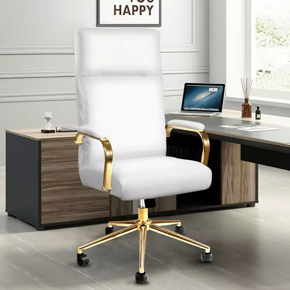 Leather High Back Executive Office Chair Ergonomic Computer Desk Task Chair FloraVivid