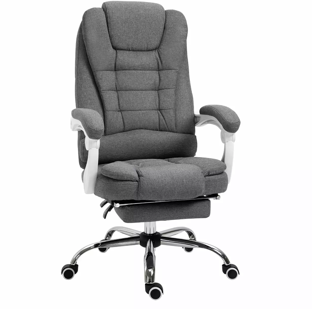 500lbs Heavy Duty Executive Office Chair Footrest - Big High Back Linen-Fabric Computer Chair Lumbar Support Generic