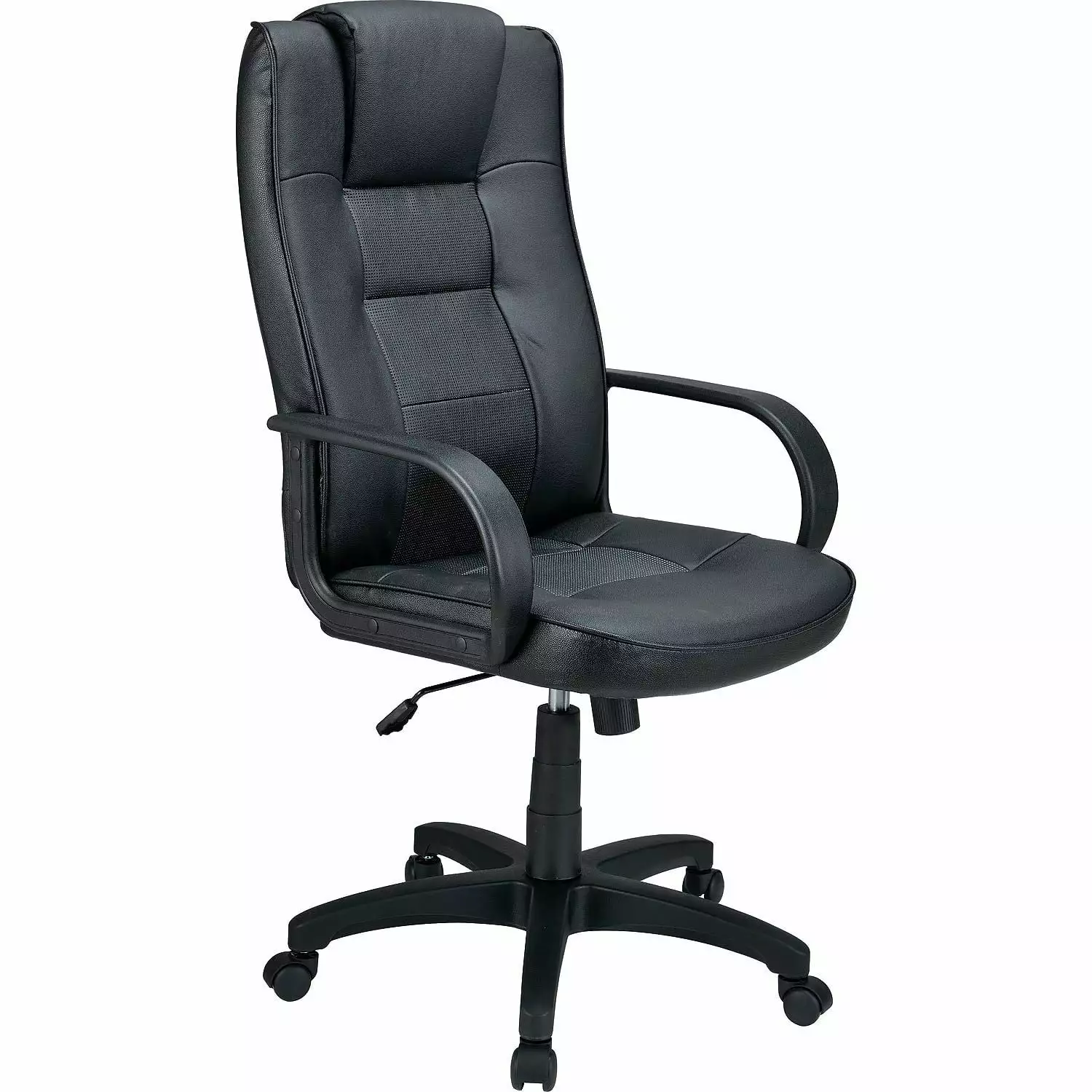 High Back Executive Chair Breathable Leather Black Office Chair Global Industrial