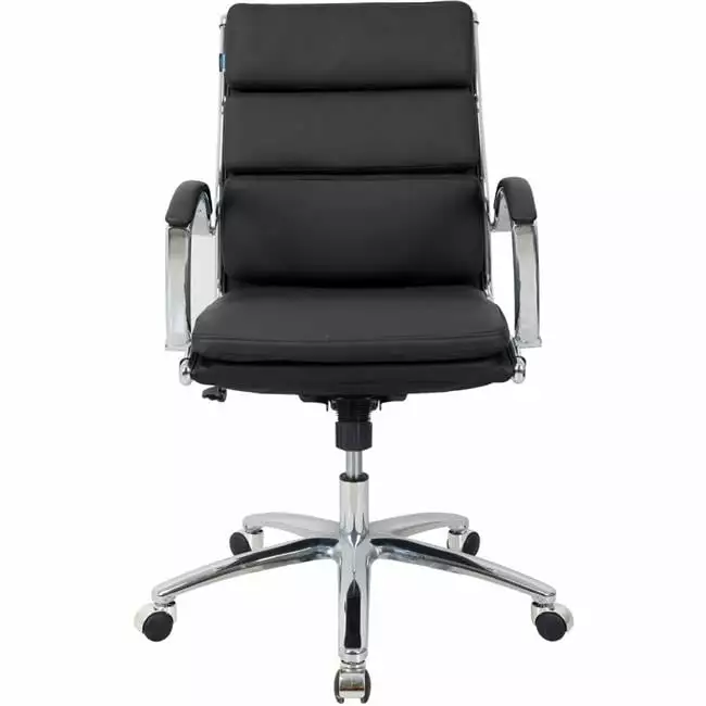 Global Industrial Interion Protective Bonded Leather Modern Ribbed Executive Chair Black Global Industries