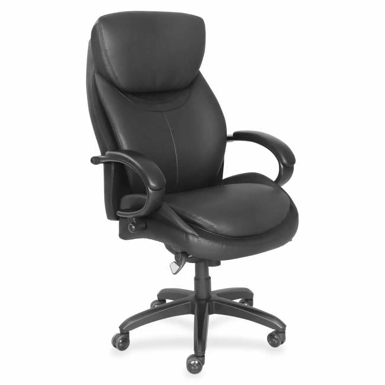 Executive Chair - Faux Leather Office Chair High Back Support - Black Guest Room