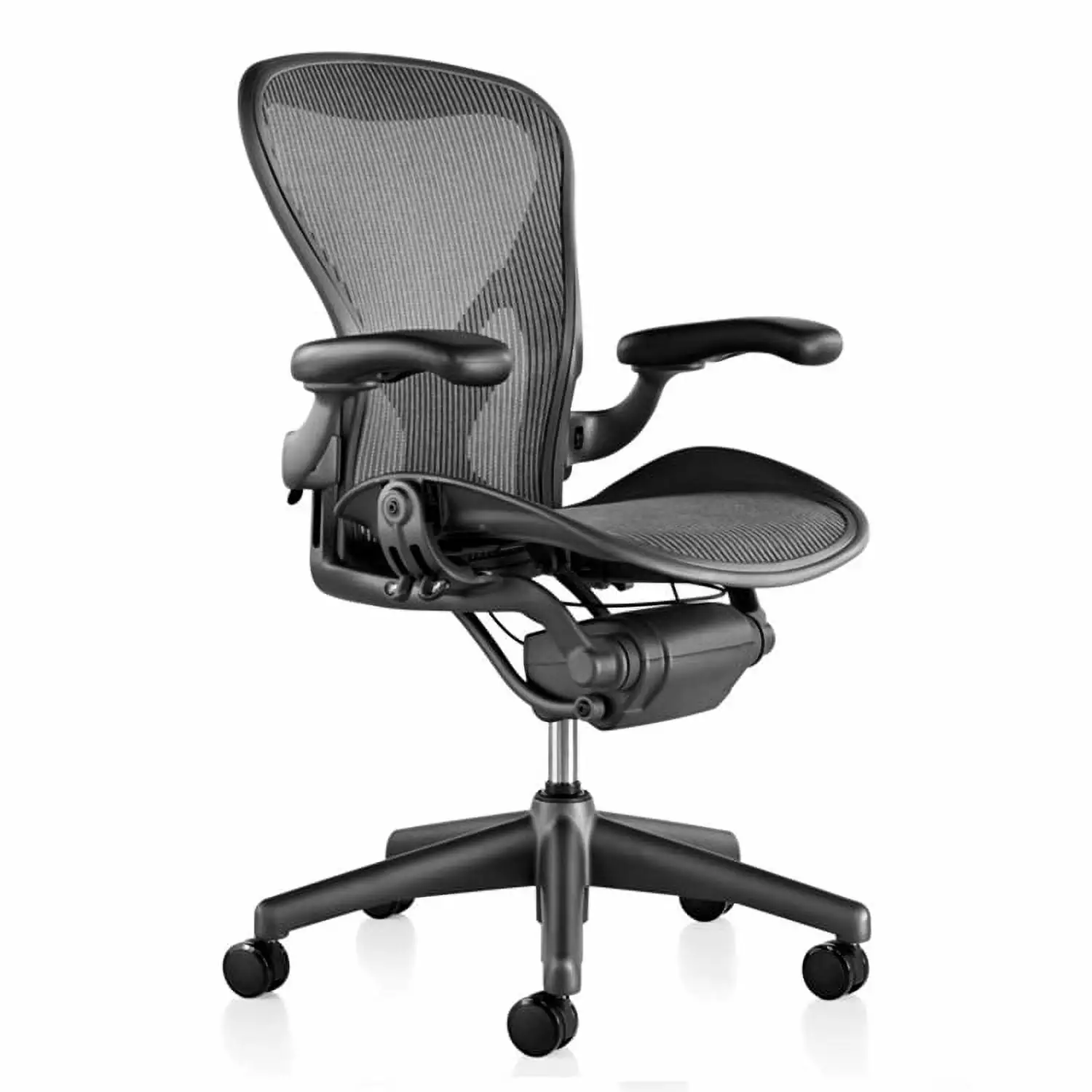 Herman Miller Aeron Chair Size B Fully Featured Gray Posturefit Executive Office Chair