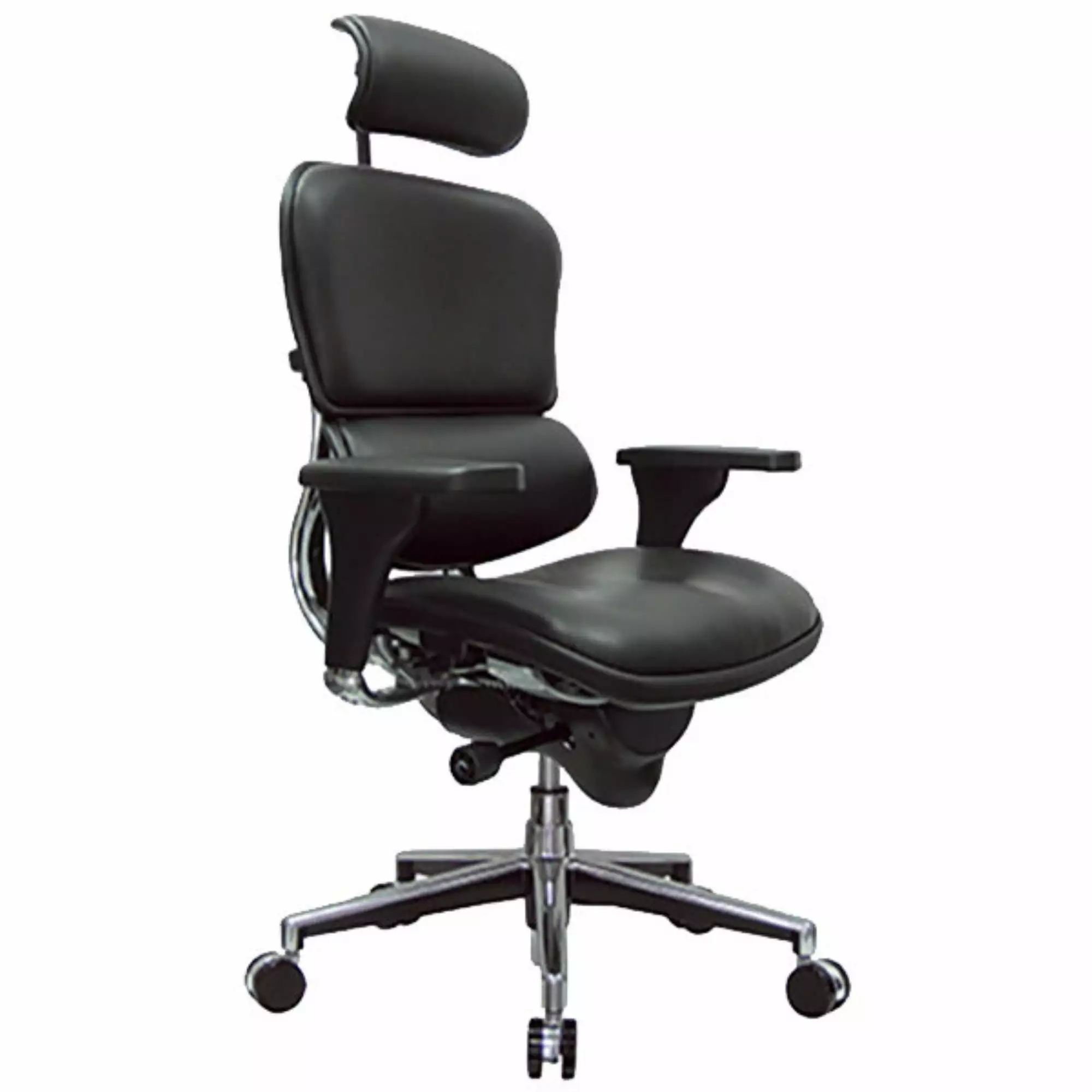 Black Faux Leather Tufted Seat Swivel Adjustable Executive Chair Steel Frame HomeRoots