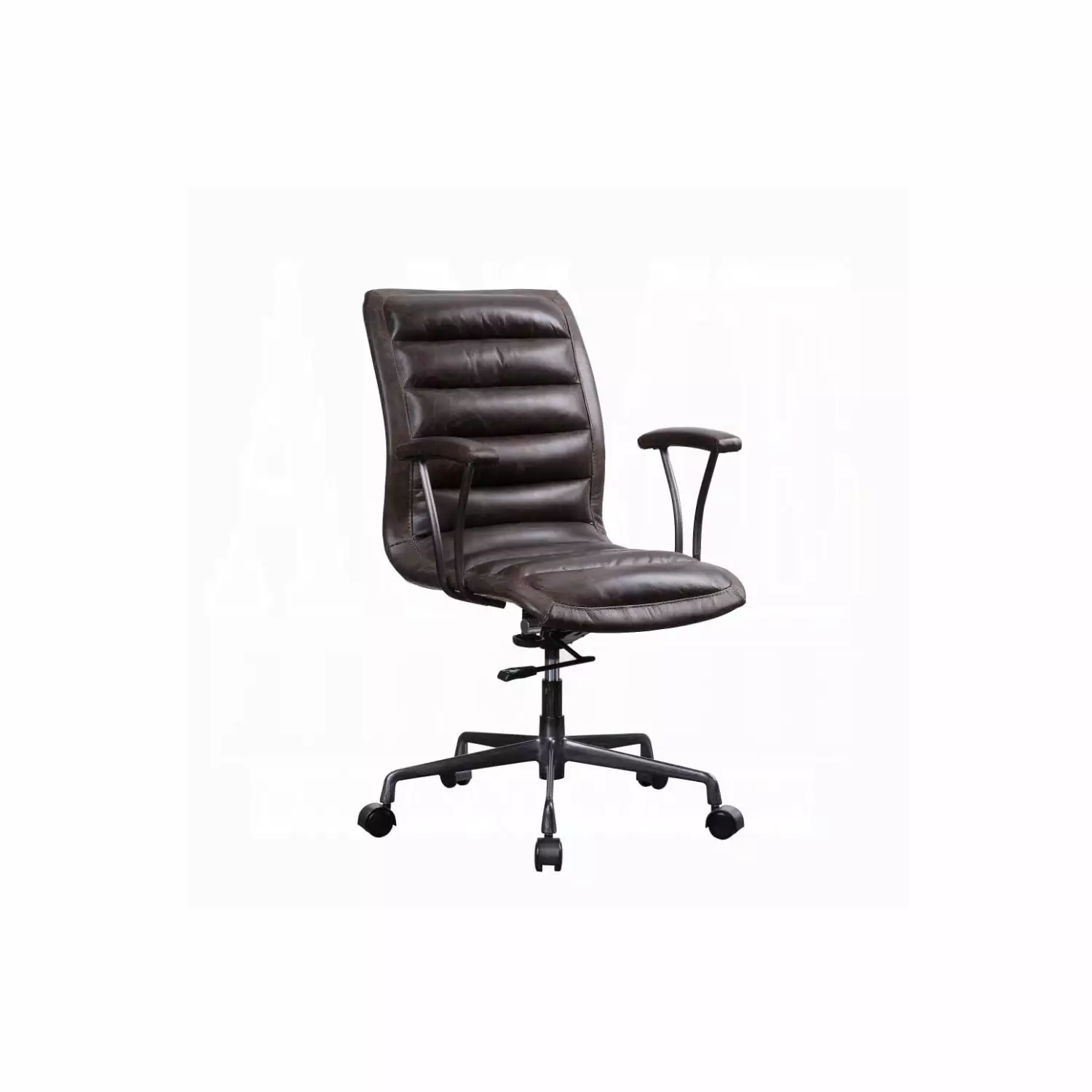 HomeStock Rustic Revival Executive Office Chair Distress Chocolate Top Grain Leather
