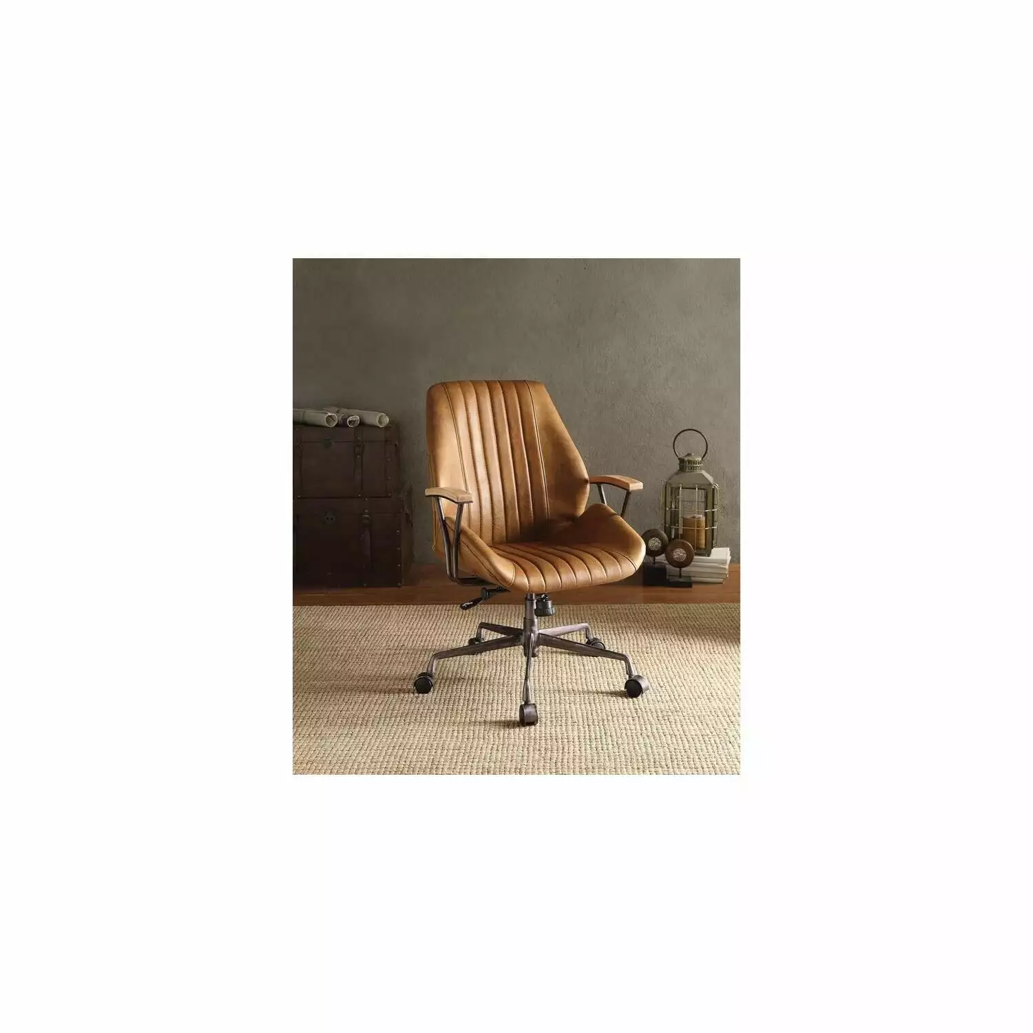 HomeStock Timeless Tradition Executive Office Chair Coffee Top Grain Leather
