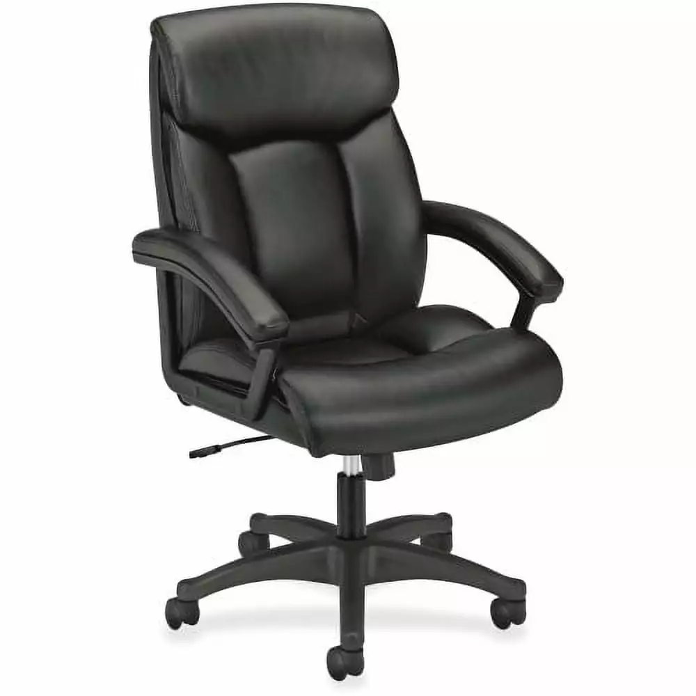 HON High Back Executive Chair SofThread Leather Black Seat - Black Frame 5 Star Base