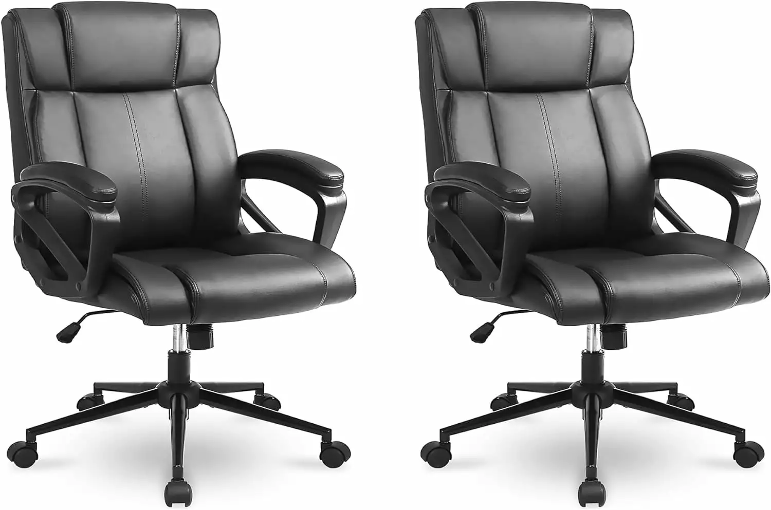 Executive Office Chair Set 2 Thick Armrest and Lumbar Support HUCHENG