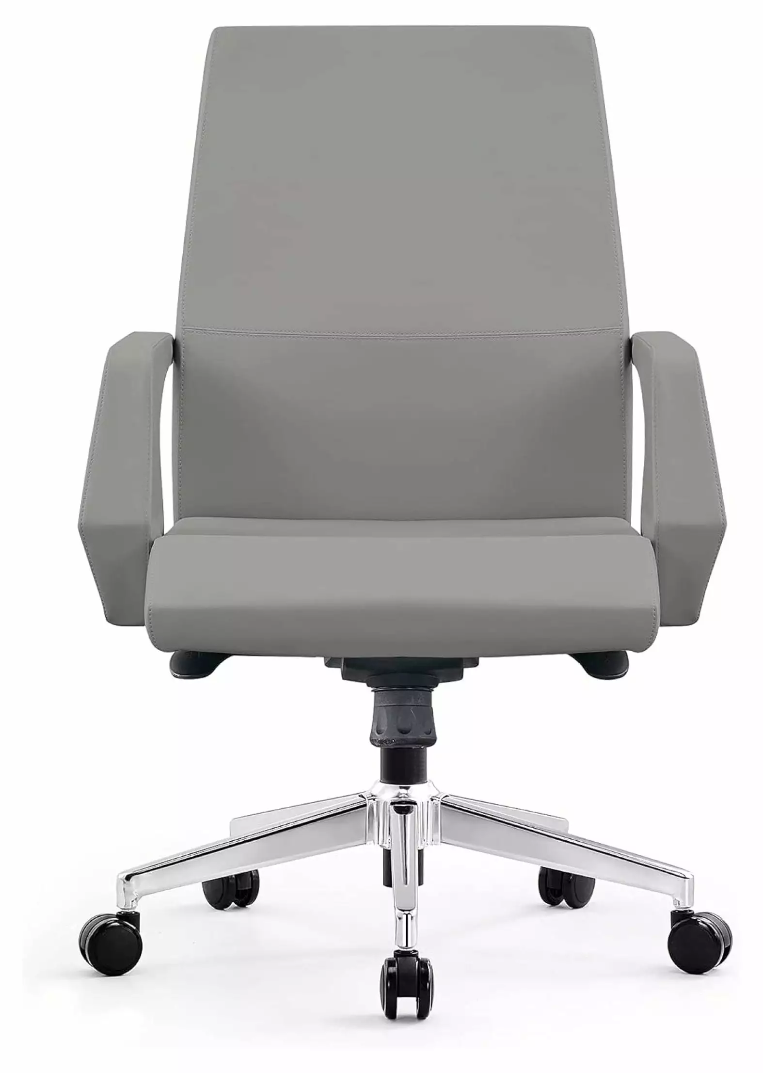 Jadona Executive Office Chair Ergonomic Leather Home Office Chair Comfortable Adjustable Lock Position Desk Chair Grey