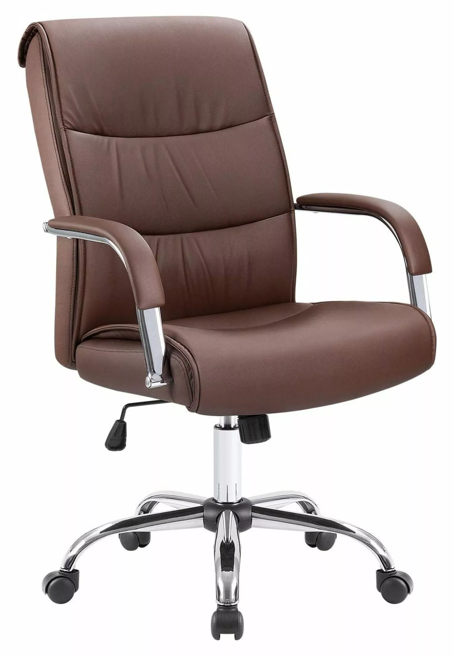 Jadona High Back Office Desk Chair Conference Leather Executive Padded Armrests Brown