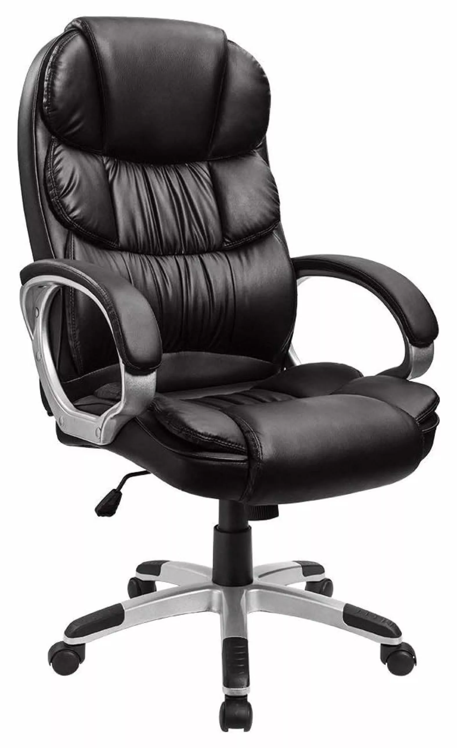Jadona Leather High Back Office Chair Ergonomic Executive Chair Lumbar Support Black