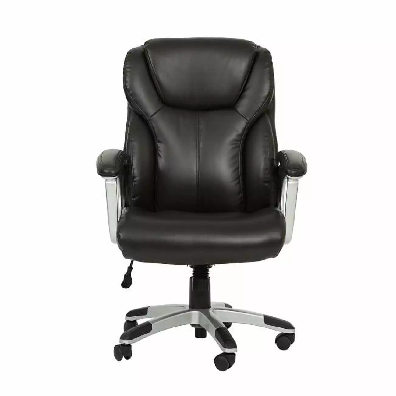 27 x 30 x 42-46 Executive Office Chair Brown Faux Leather KD STONE AND CABINET