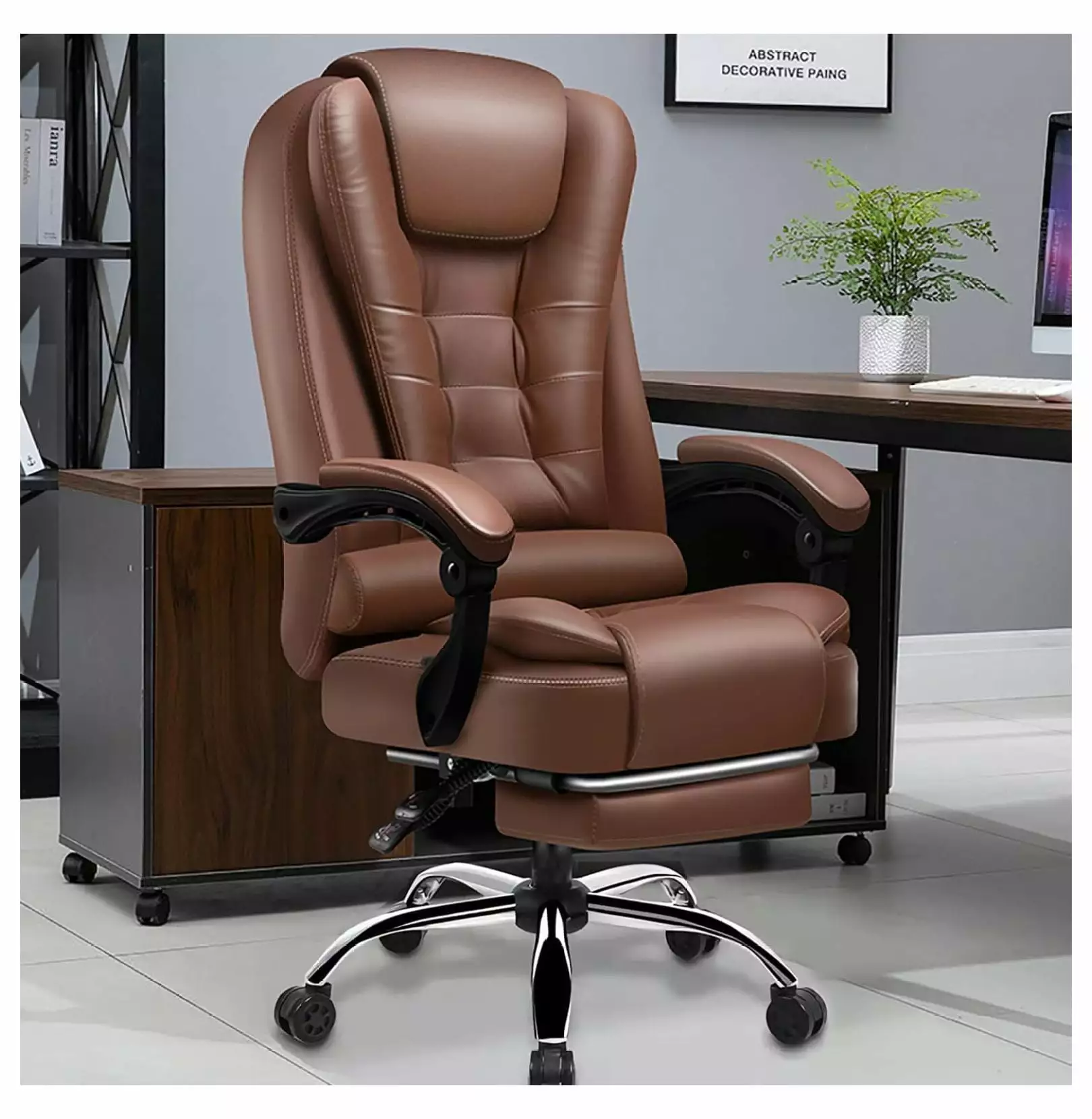 Killeryuki Big and Tall Desk Chair Ergonomic High Back Executive Chair Footrest