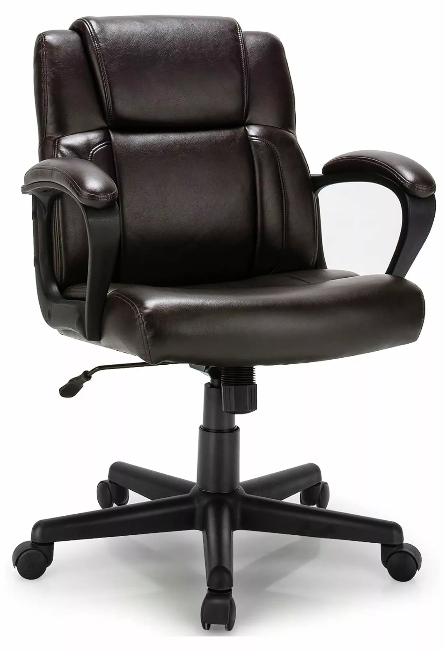 Killeryuki Leather Executive Office Chair Ergonomic Computer Desk Chair Padded Armrests and Rocking Function Dark Brown