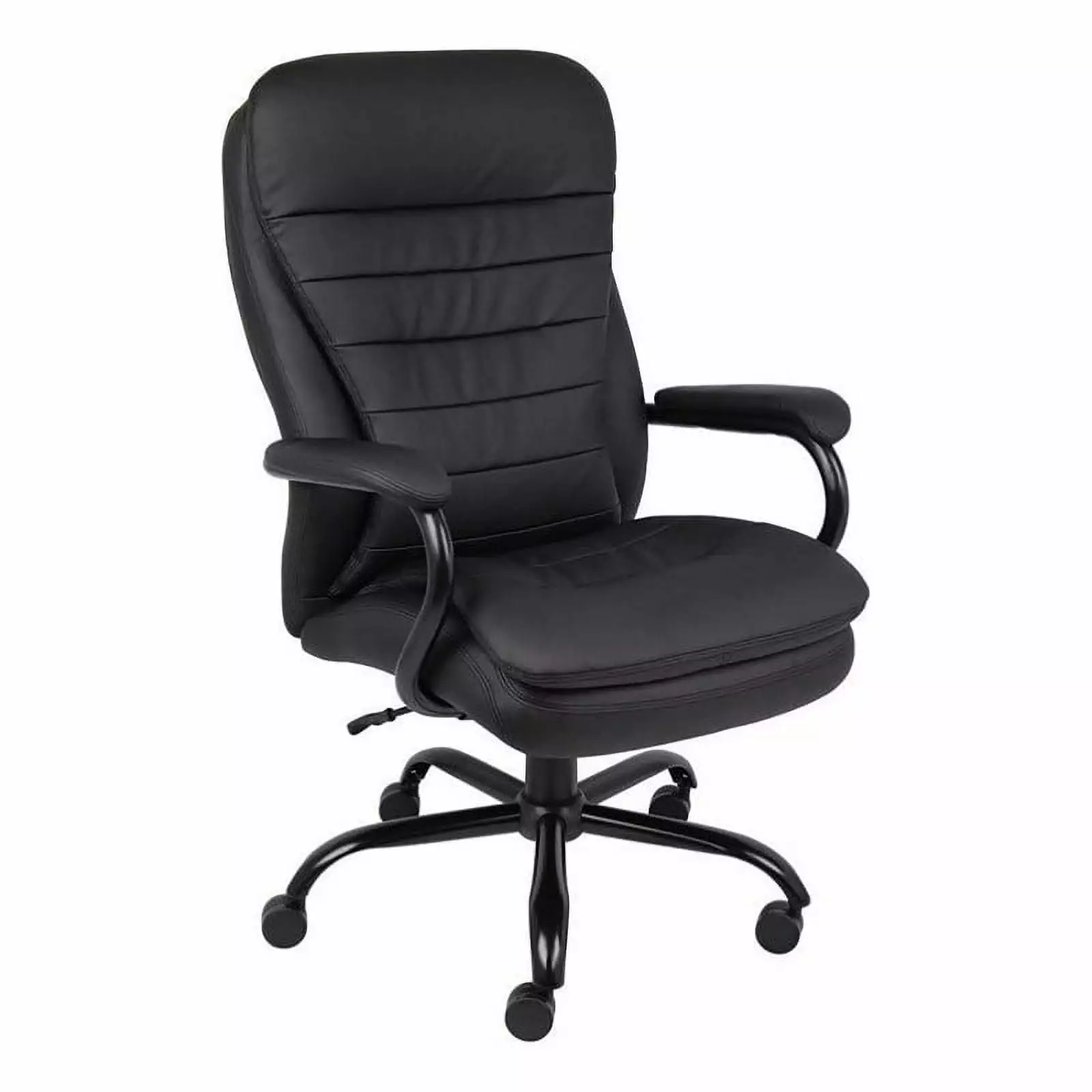 Kingfisher Lane 20.5 Faux Leather Swivel Office Chair Black - Modern Executive Chair Wheels