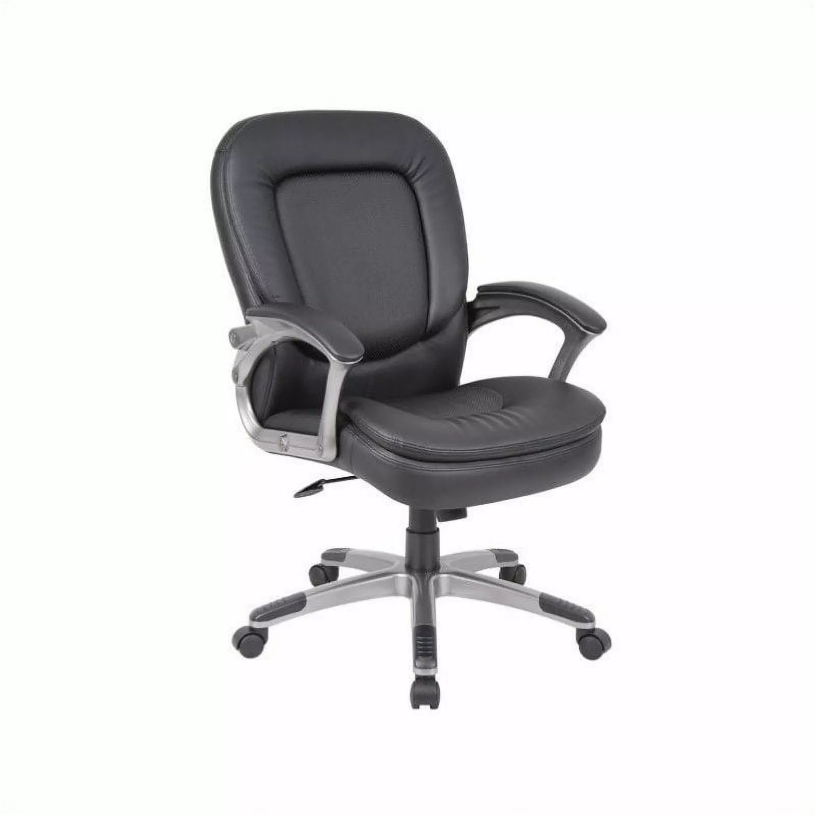Kingfisher Lane Contemporary Leather Mid Back Executive Office Chair Black