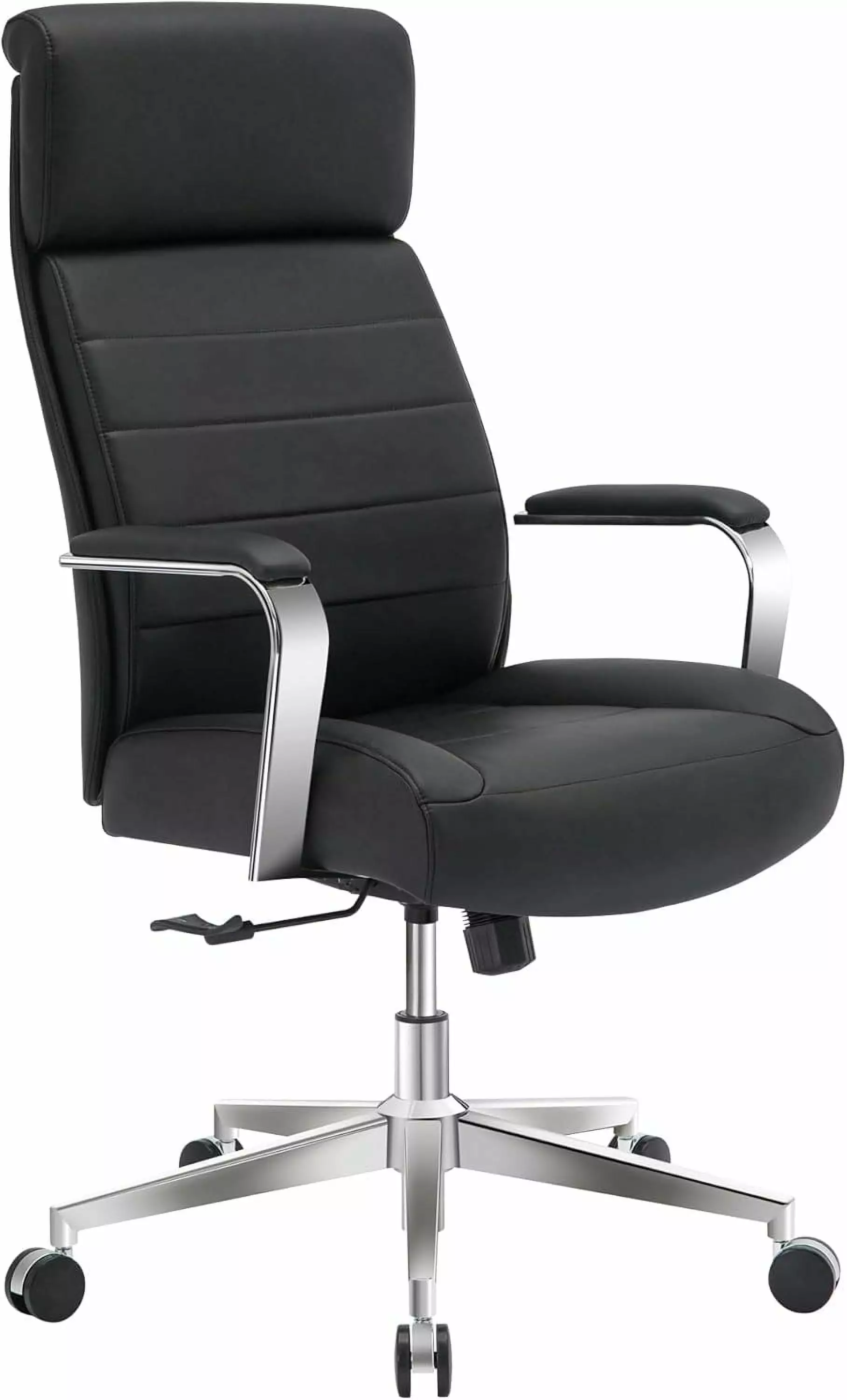 Modern Comfort Modee Vegan Leather High-Back Executive Office Chair Black Chrome LHY