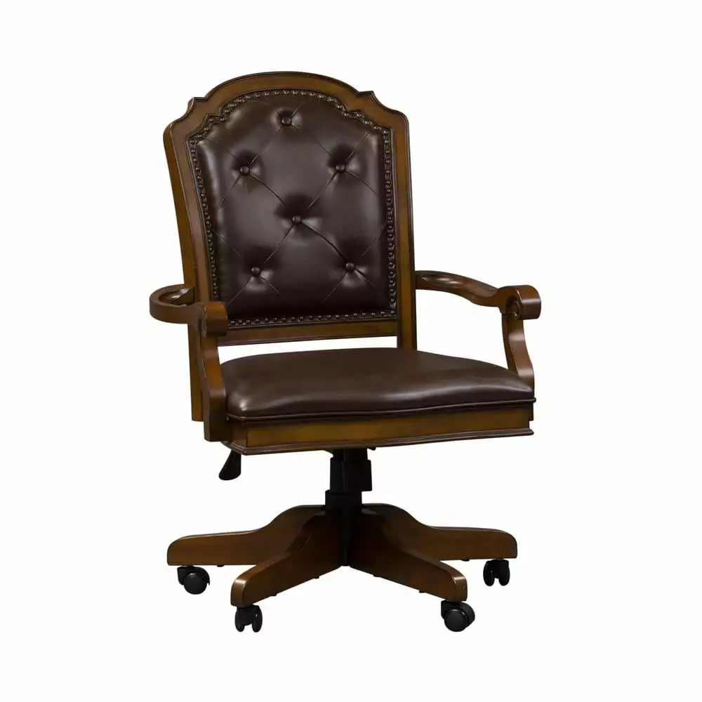 Amelia Medium Brown Jr Executive Office Chair Liberty Furniture