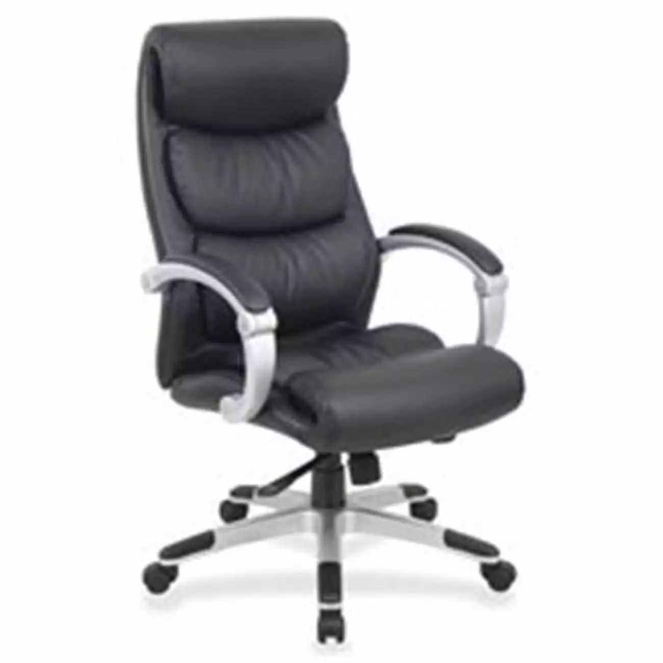Lorell Exec High-Back Chair - Black - 27 . x 30 . x 46.5 . - Spacious Office Seating