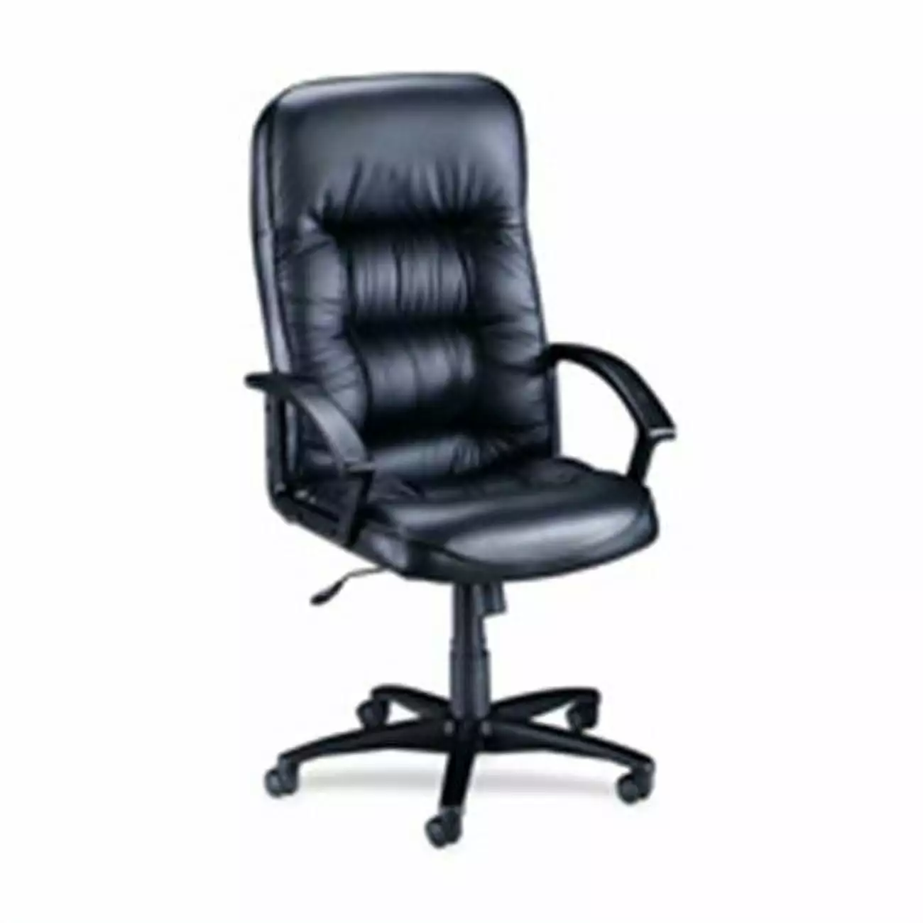 Lorell Executive Hi-Back Chair Black Leather 25.75x29.75x45.50-49 Inches
