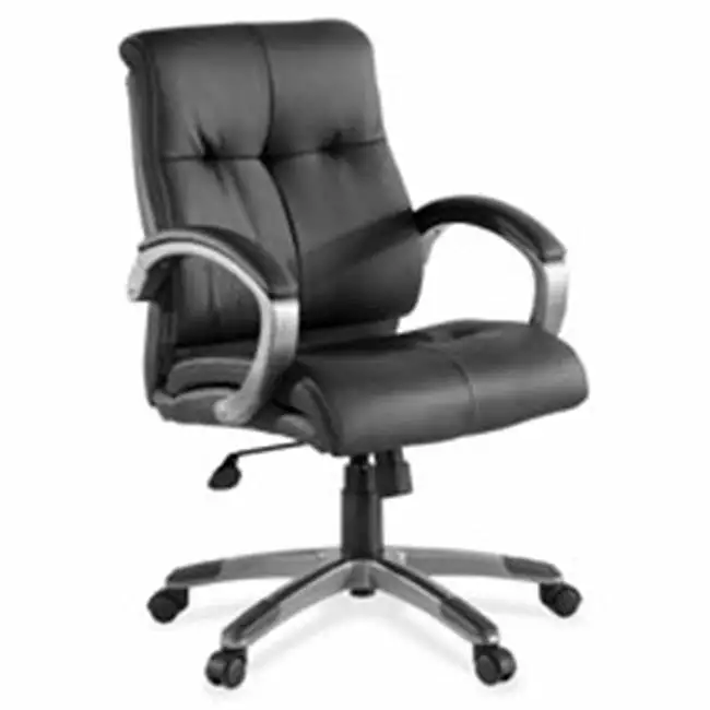 Lorell Executive Low Back Leather Office Chair Pewter