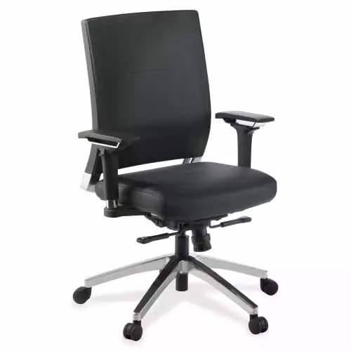 Lorell Executive Swivel Chair 28-1/2x28-1/4x43-1/2 Black Leather 90040