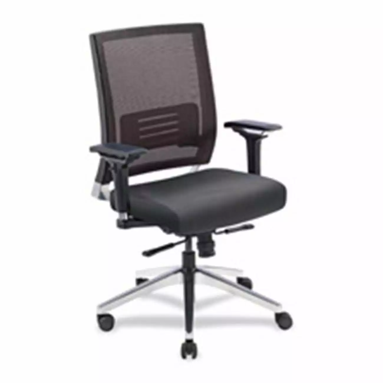 Lorell Executive Swivel Chair Black Leather 28.50x28.25x43.50 Inches